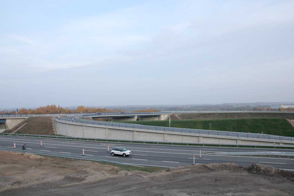 Glauchau - Freie Fahrt auf der Bundesstraße 175 in Zwickau-Mosel