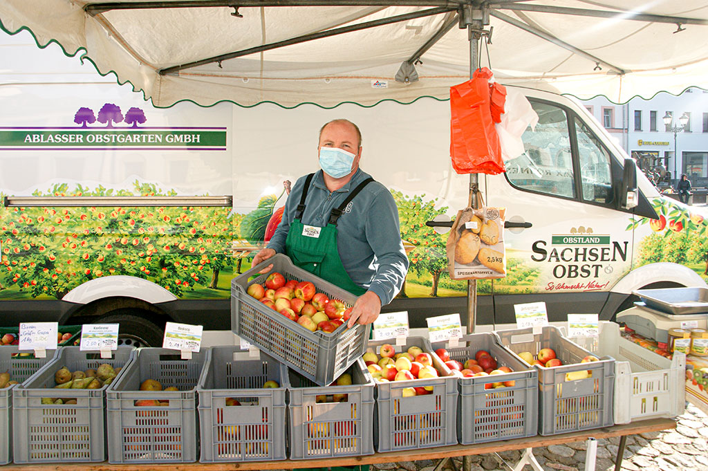 Frisches Obst und Gemüse der Firma "Sachsenobst" wieder auf dem Markt erhältlich 
