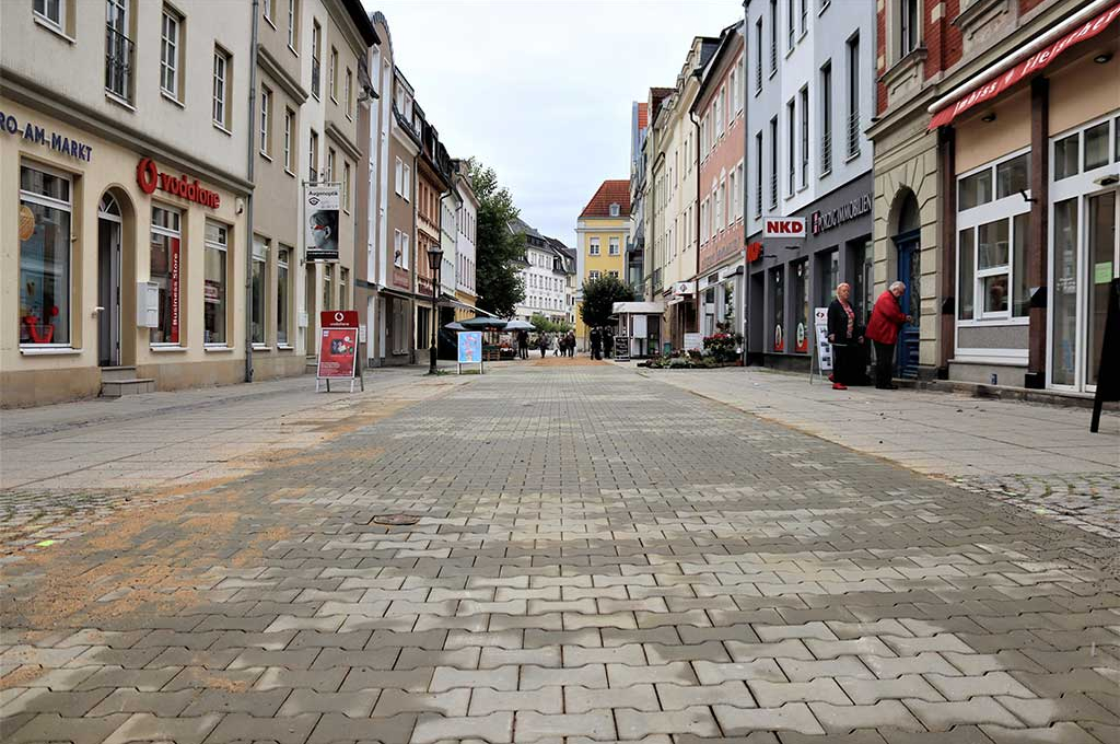 Crimmitschau - Baumaßnahme zur Umgestaltung der Silberstraße zwischen Taubenmarkt und Salzgasse beginnen