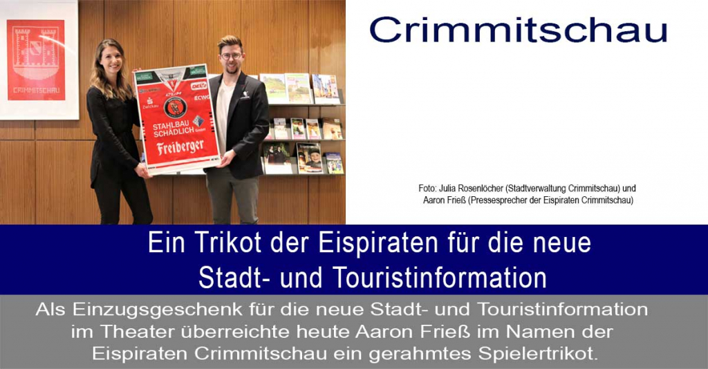 Crimmitschau - Ein Trikot der Eispiraten für die neue Stadt- und Touristinformation