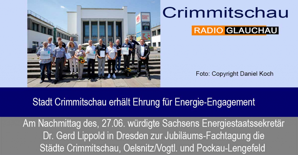 Crimmitschau - Stadt Crimmitschau erhält Ehrung für Energie-Engagement