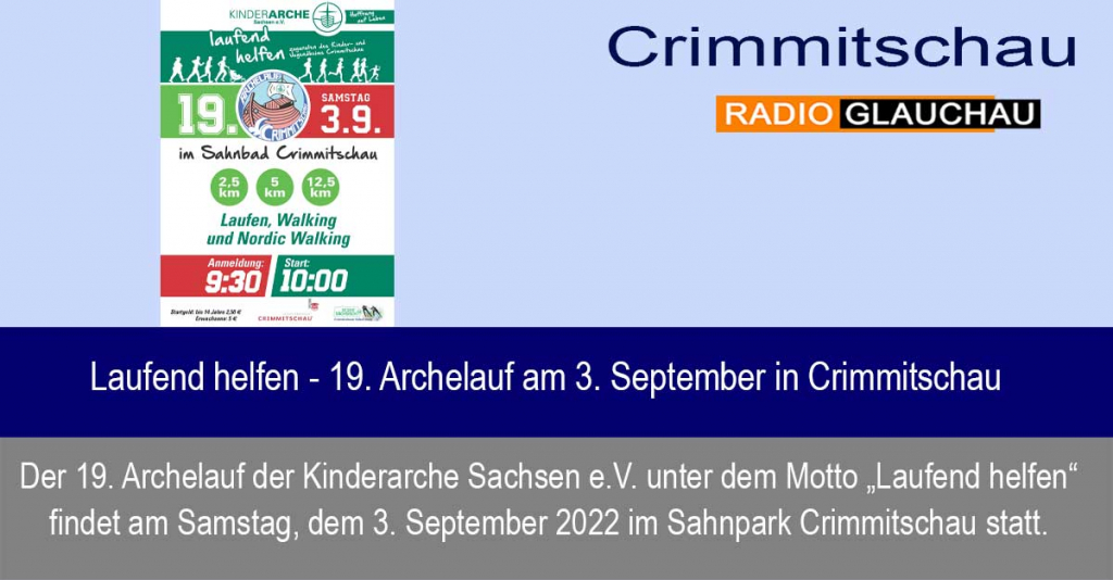 Crimmitschau - Laufend helfen - 19. Archelauf am 3. September in Crimmitschau