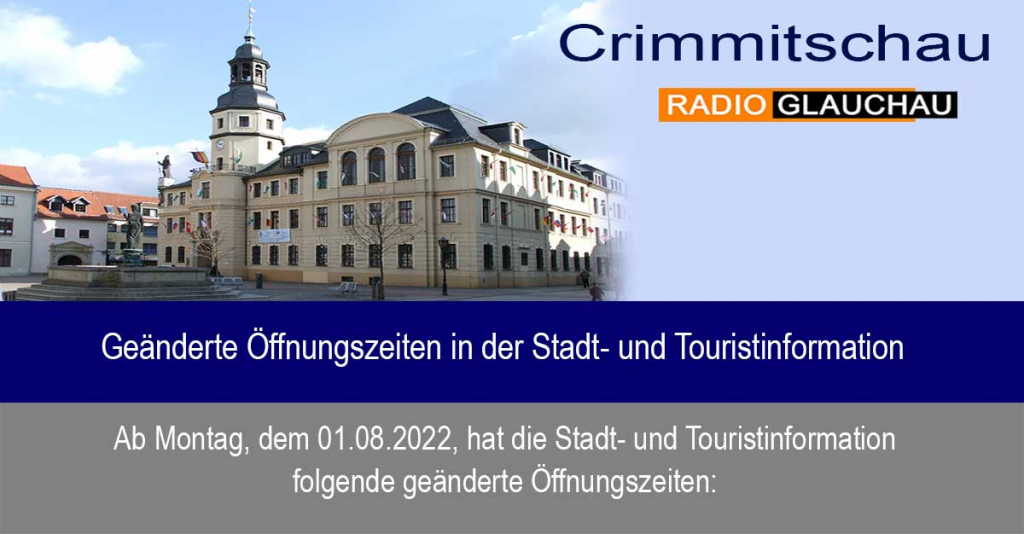 Crimmitschau - Geänderte Öffnungszeiten in der Stadt- und Touristinformation