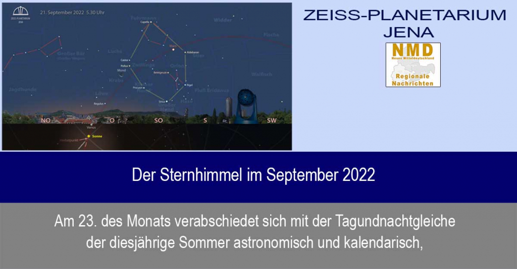 Zeiss-Planetarium Jena - Der Sternhimmel im September 2022